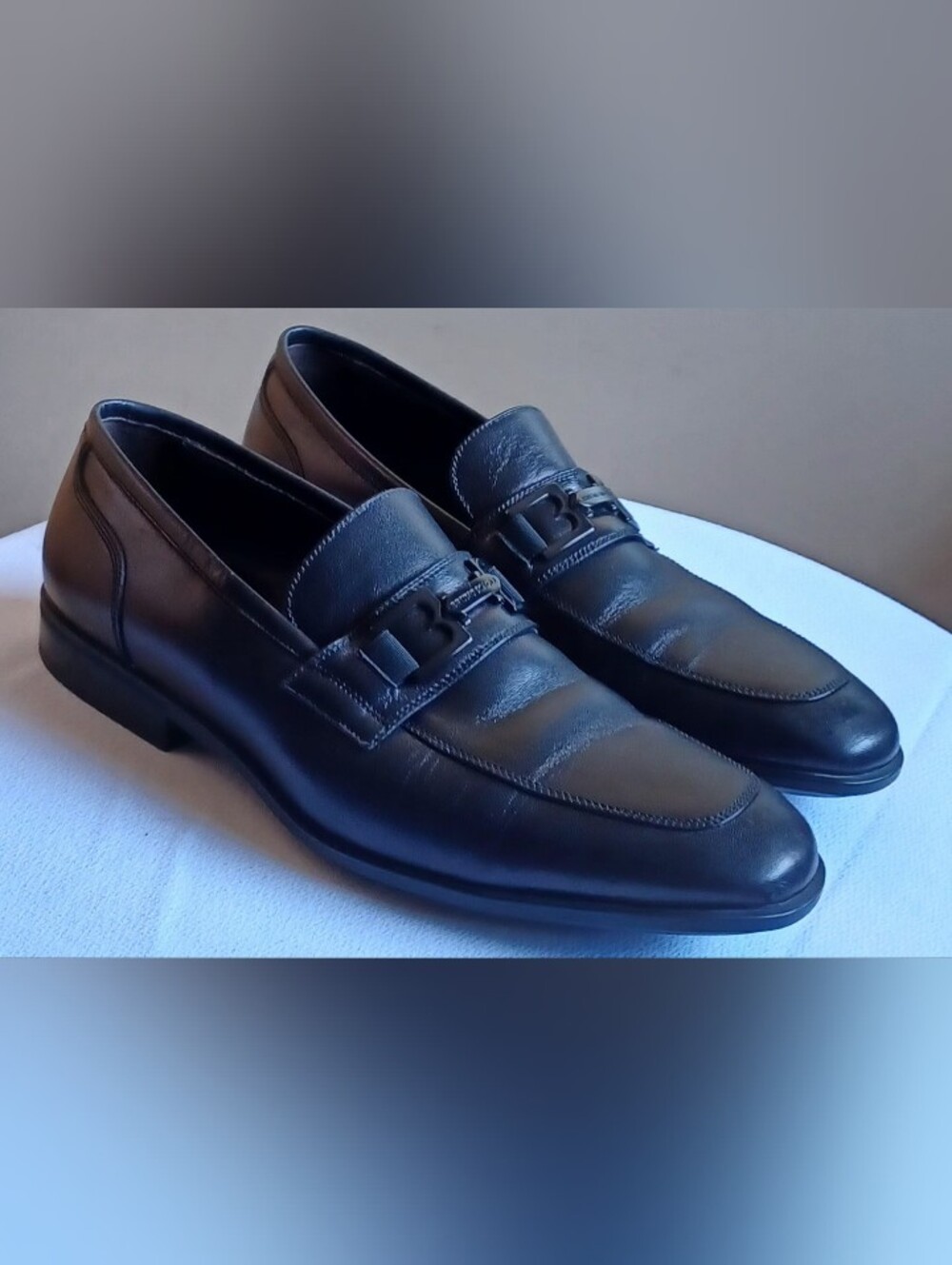 BRUNO MAGLI Men's Black Fermo Leather Loafers 8.5